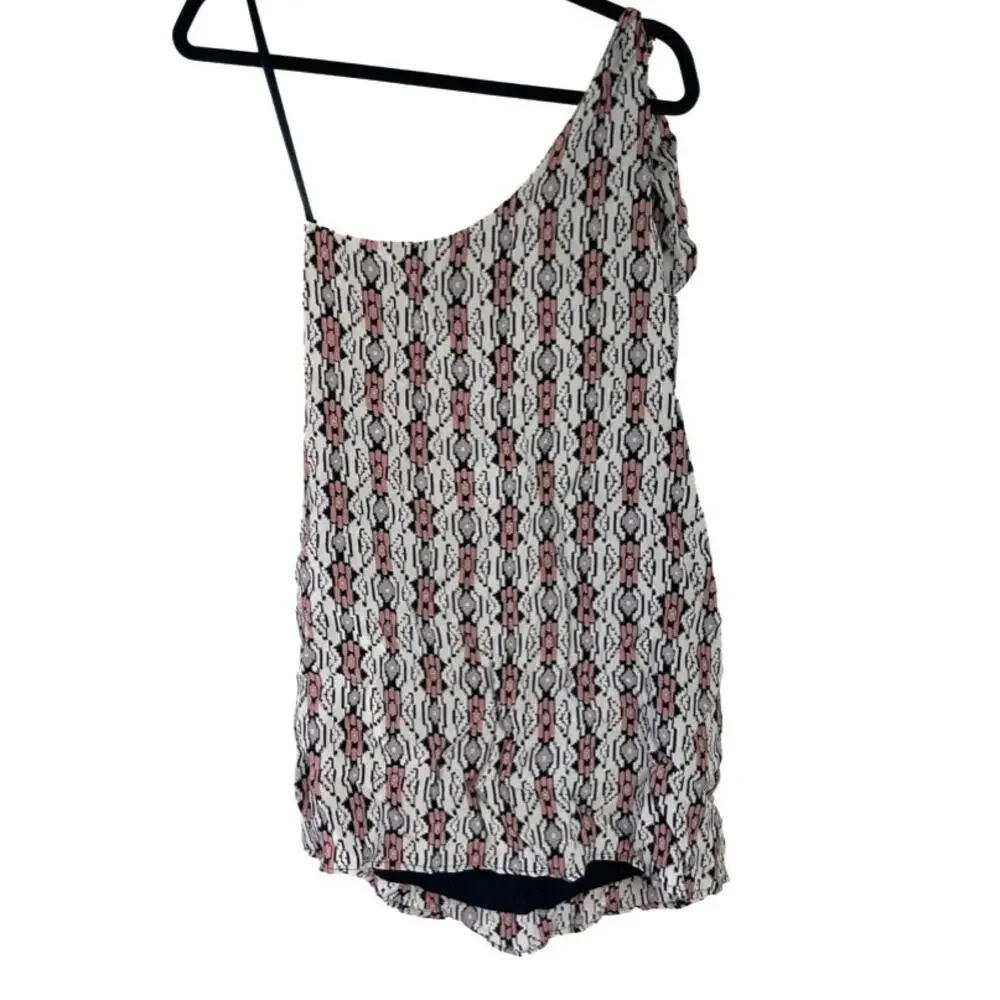 Free People Mini Dress One Shoulder Aztec Print